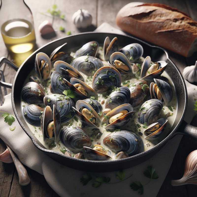 Mussels in White Wine and Cream Sauce