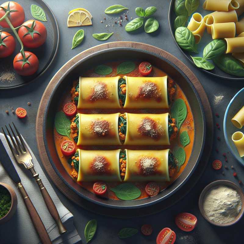 Cannelloni with meat and spinach