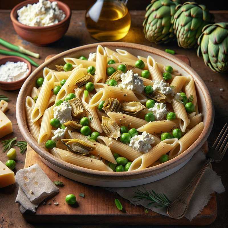 Penne di legumi con ricotta e carciofi