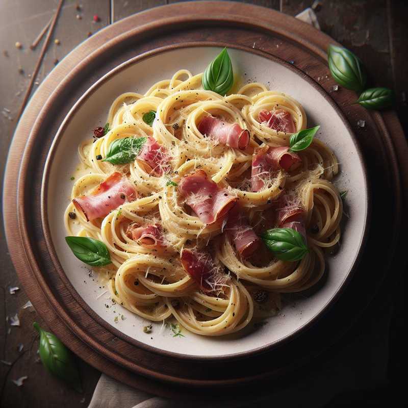 Pasta robiola e speck