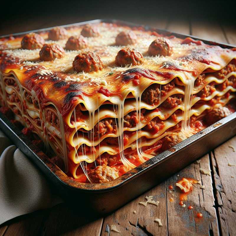 Lasagne della nonna al pomodoro con le polpette di carne