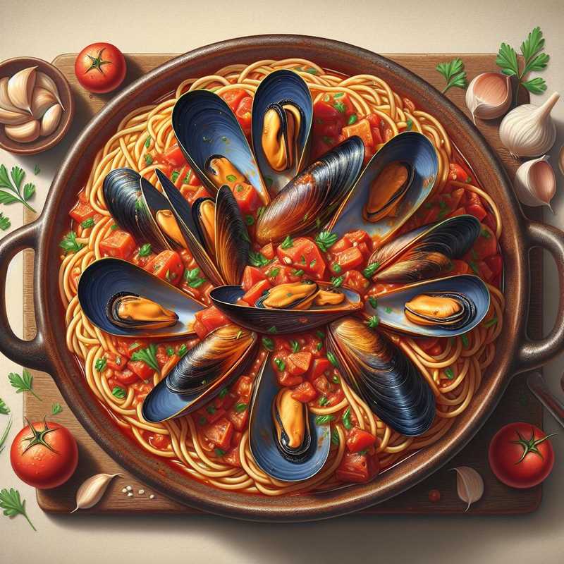 Spaghetti with Catalan-style mussels