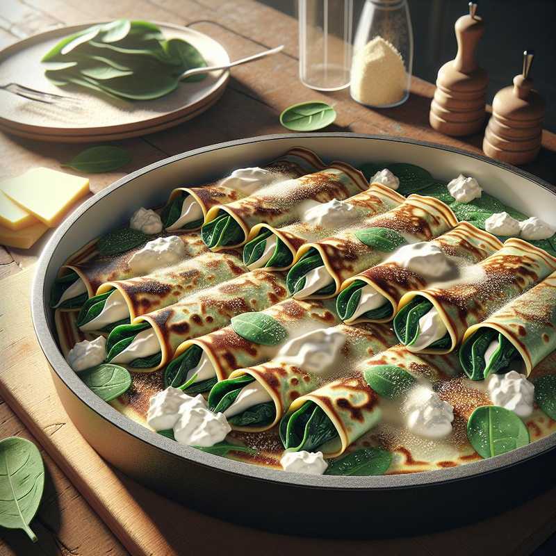 Crespelle al forno con ricotta e spinaci