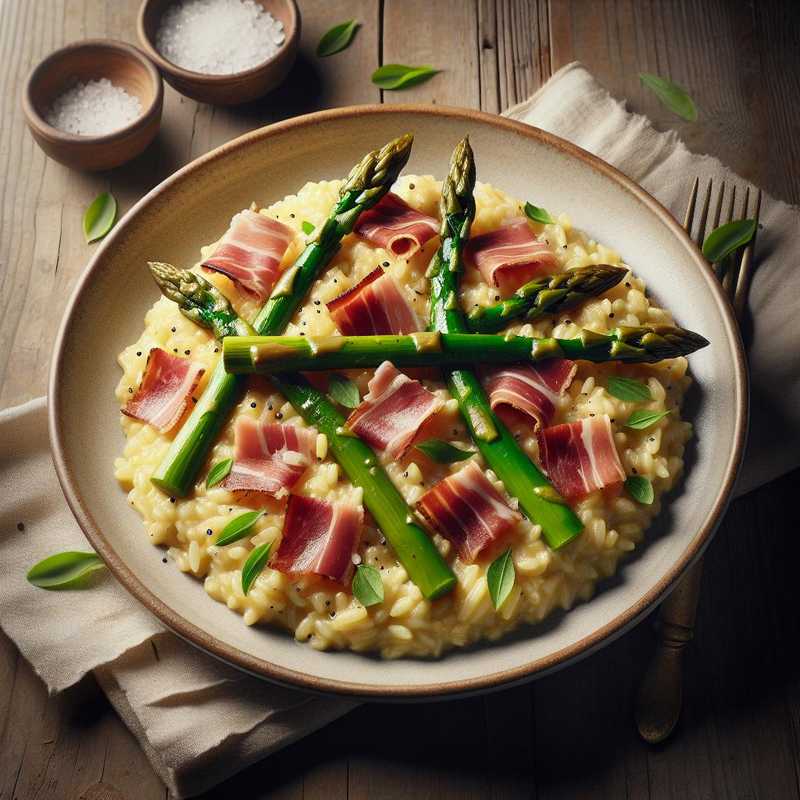 Asparagus and speck risotto