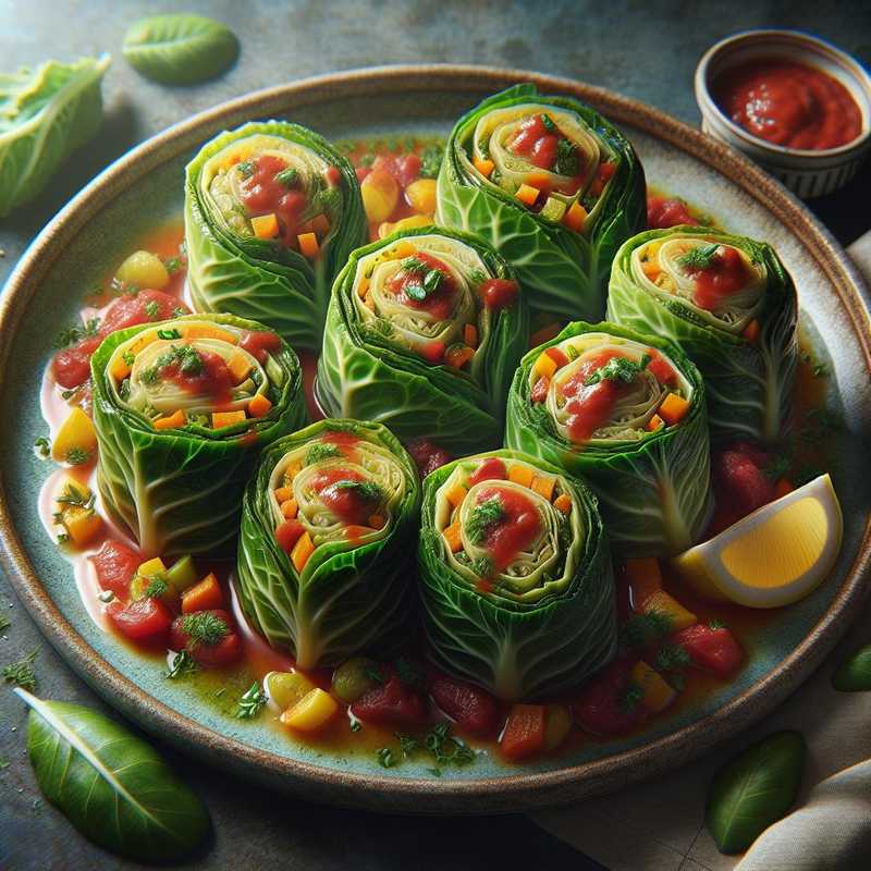 Cabbage rolls stuffed with vegetables