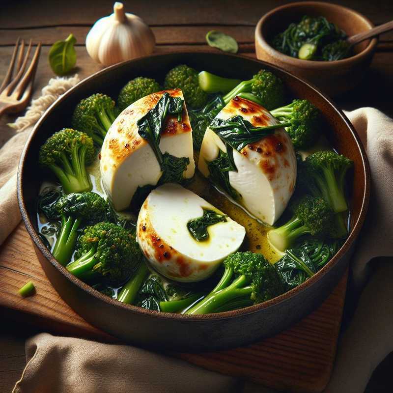 Mozzarella ripiena con cime di rapa