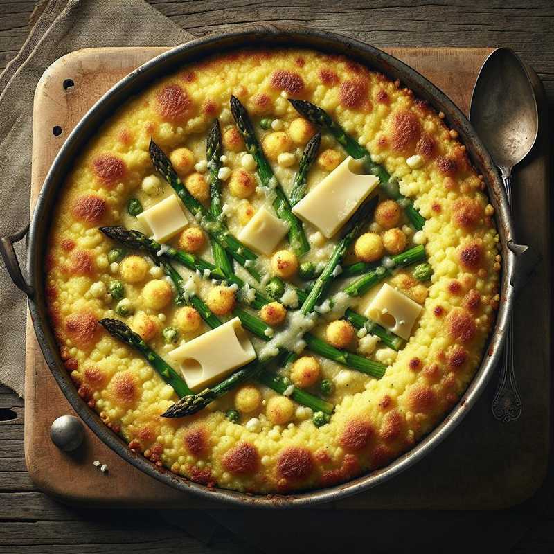 Couscous flan with asparagus and stracchino