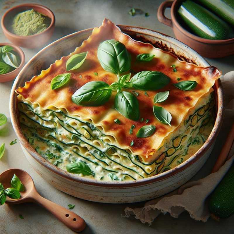 Lasagne con crema di zucchine e basilico