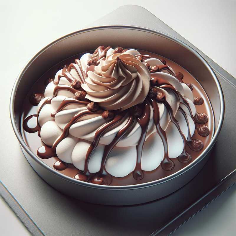 Cocoa Pavlova with chocolate cream