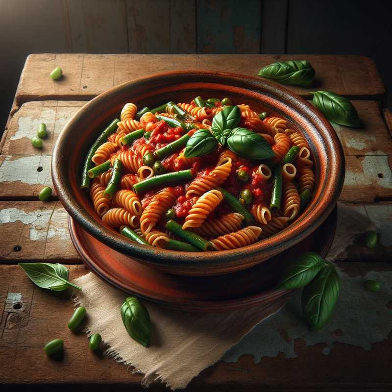 Pasta with Tomato Sauce and Green Beans