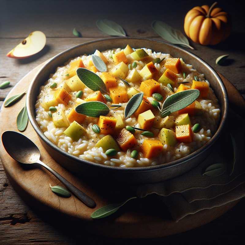 Risotto alle mele, zucca piccante e salvia