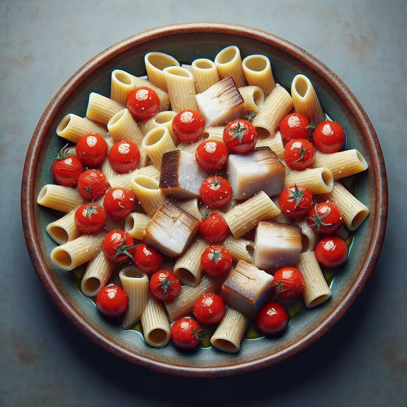 Paccheri con pomodorini e baccalà