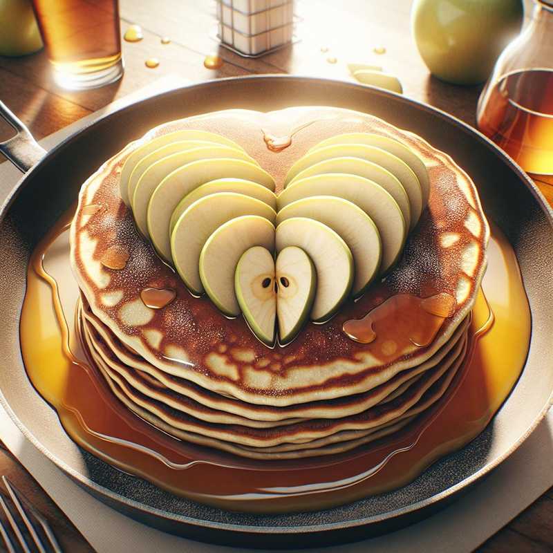 Apple pancakes with a heart of apple