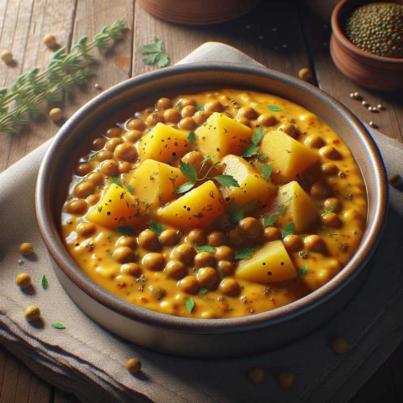 Crema di patate e lenticchie al curry