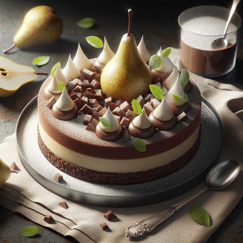 Pear and Chocolate Mousse Cake