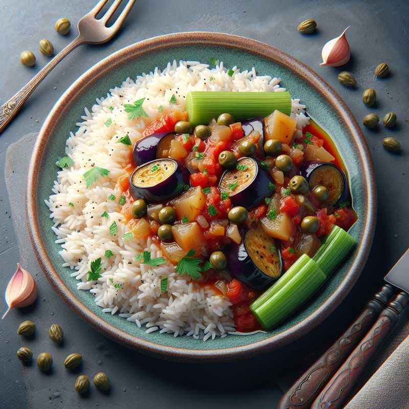 Riso basmati con caponata di verdure