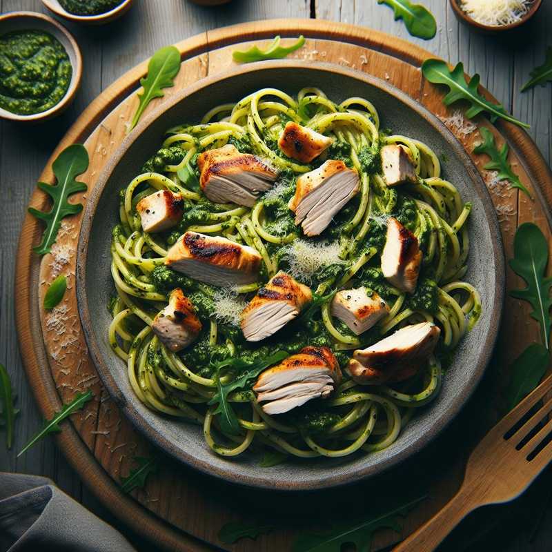 Pasta con Pollo e Pesto di Rucola