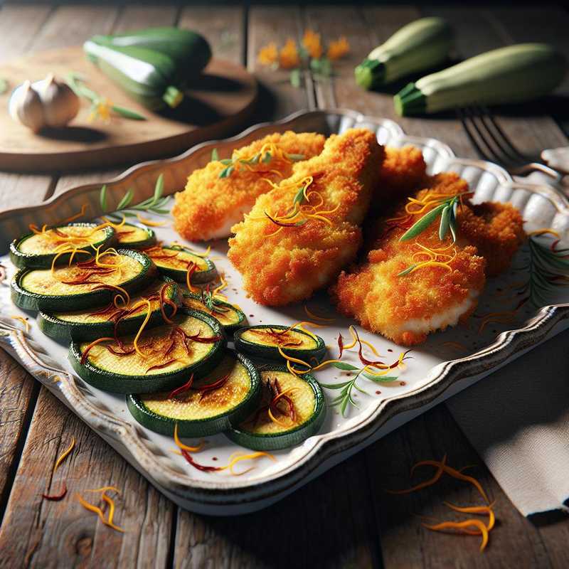 Chicken Cutlets with Saffron Zucchini