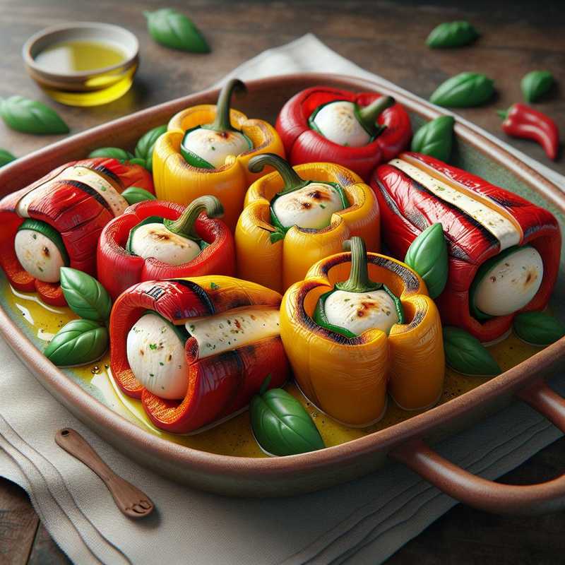 Bell Pepper Rolls with Goat Cheese Heart