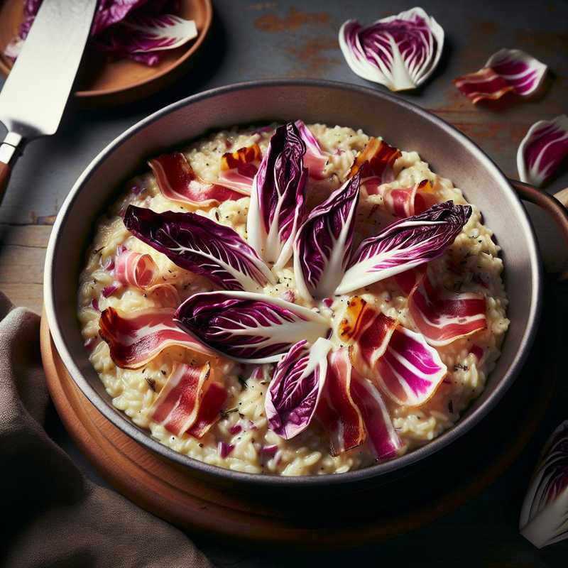 Risotto con radicchio e speck