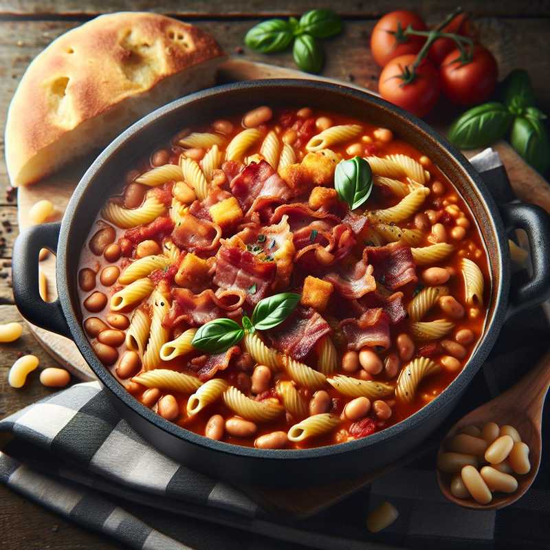 Pasta e fagioli con pancetta