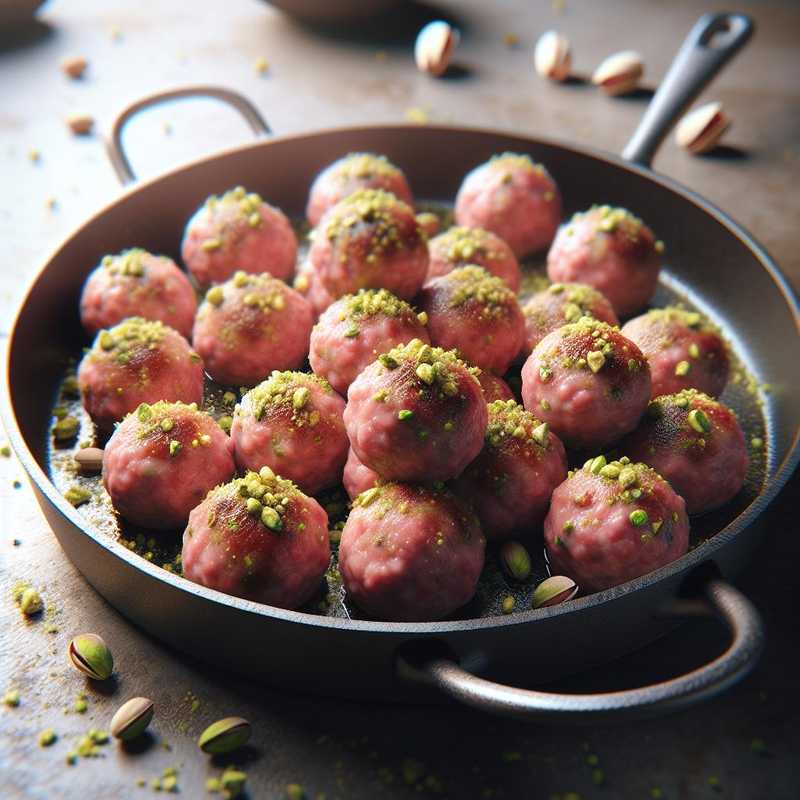 Polpette con mortadella e pistacchi