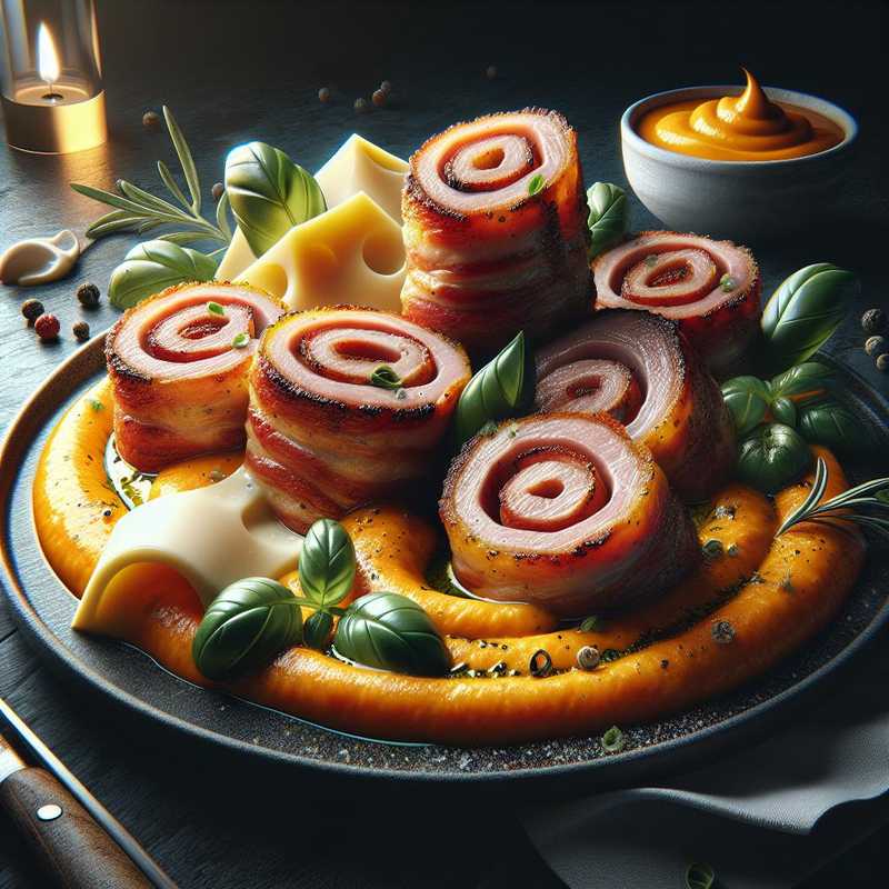 Braciole di maiale con crema di zucca e taleggio