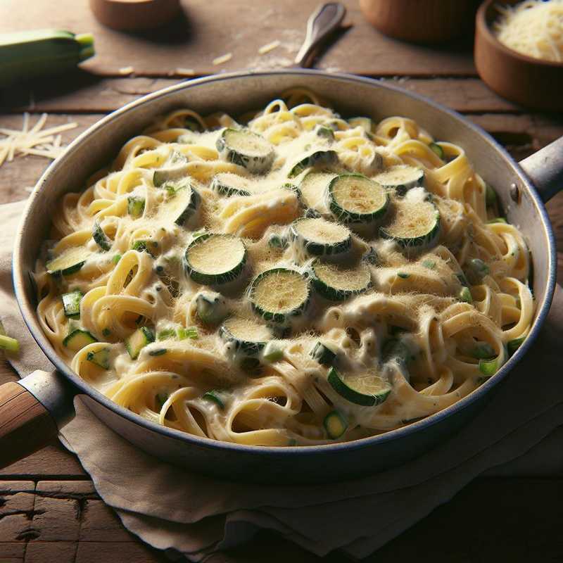 Pasta zucchine e crema di formaggio