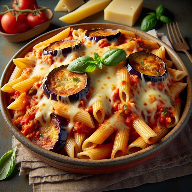 Pasta al forno con melanzane e provolone