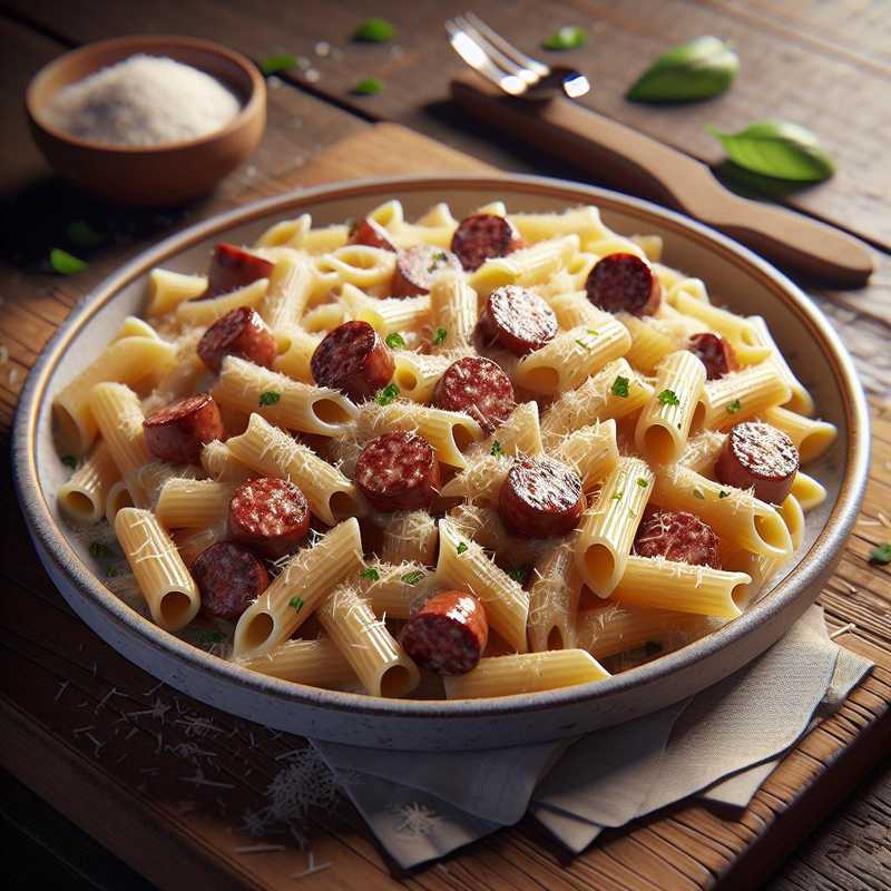 Pasta with Parmesan Cream and Sausage