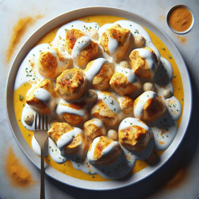 Bocconcini di pollo con yogurt e curcuma