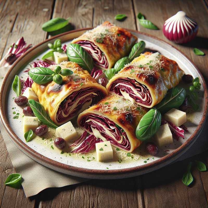 Strudel salato con radicchio di Treviso e Montasio