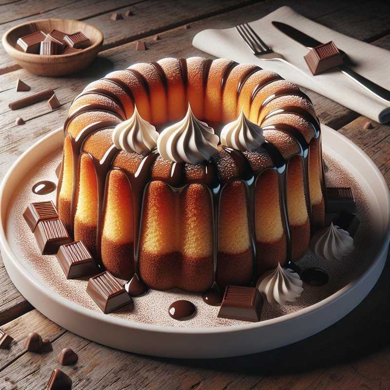 Cream and Chocolate Ring Cake in a Glass