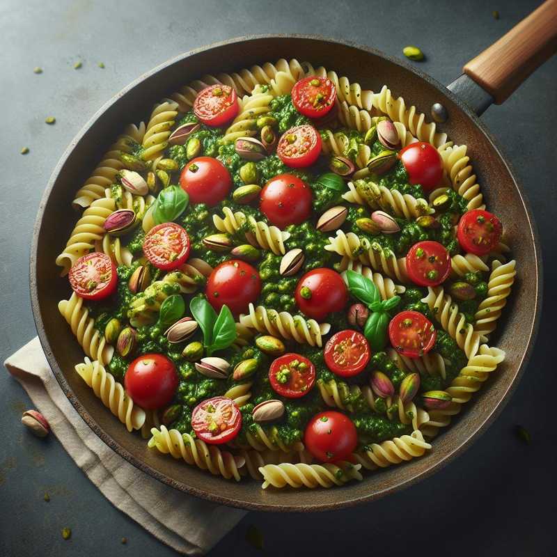 Fusilli al pesto di pistacchi e pomodorini