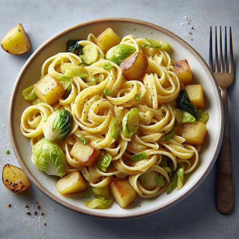 Pasta with Lardo, Savoy Cabbage, and Potatoes