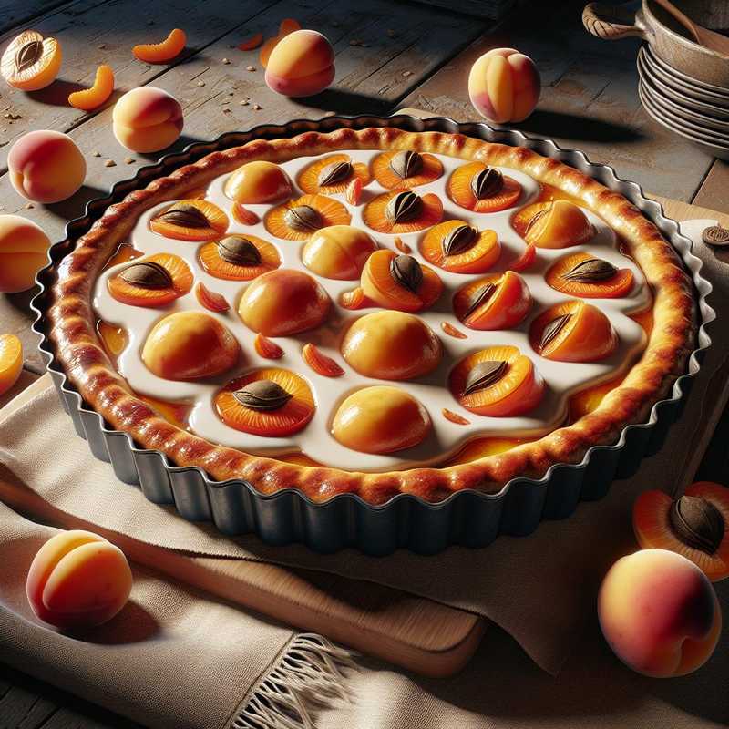 Crostata con albicocche e crema