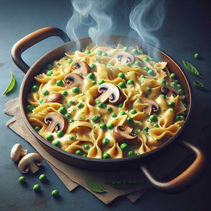 Baked Pasta with Mushrooms, Peas, and Béchamel