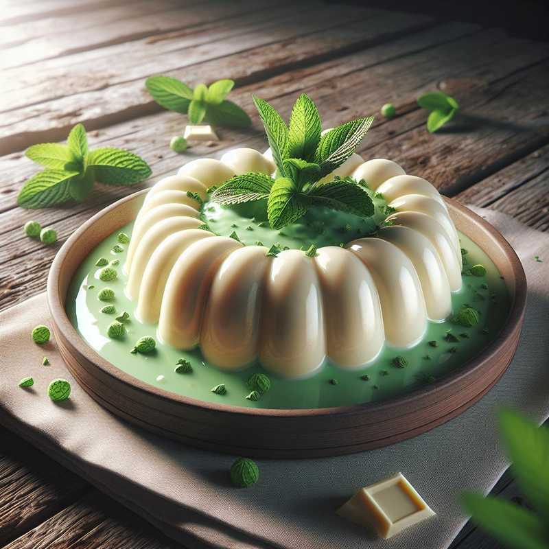 White Chocolate Bavarian Cream with Mint Sauce