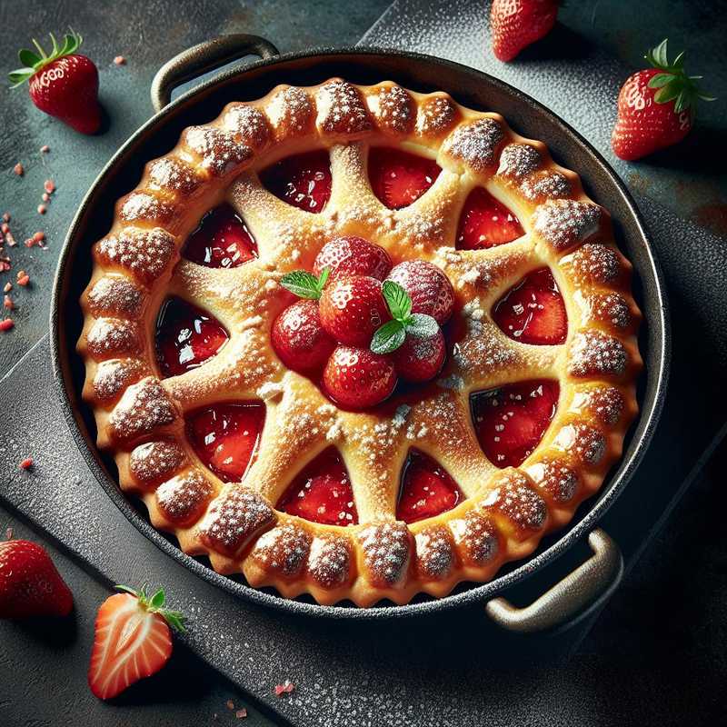 Crostata speziata con confettura di fragole