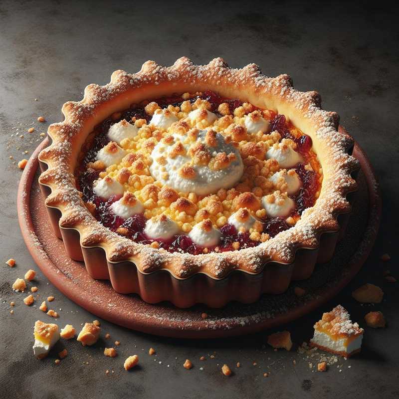 Crostata sbriciolata ricotta e marmellata