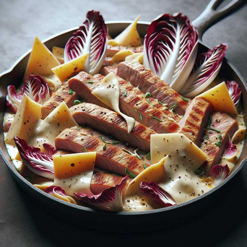 Scaloppine con taleggio e radicchio