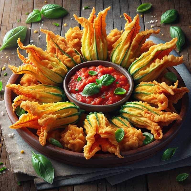 Fiori di zucca croccanti in pastella