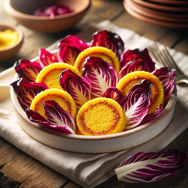 Medaglioni di polenta con radicchio caramellato