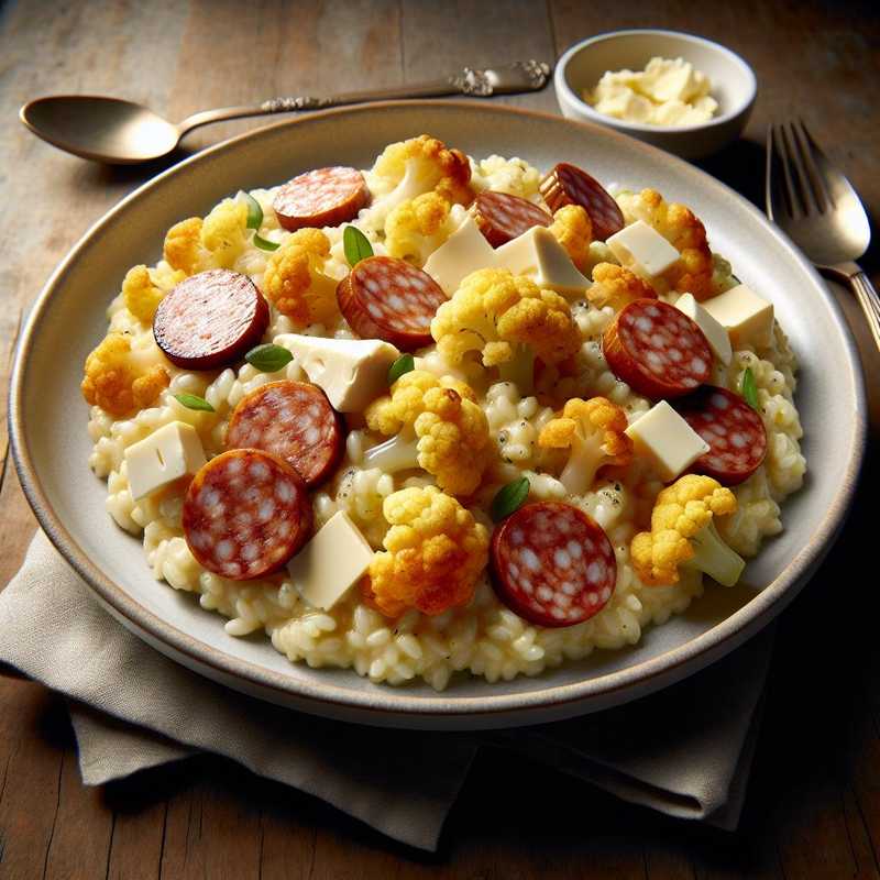 Risotto con cavolfiore, salsiccia e brie