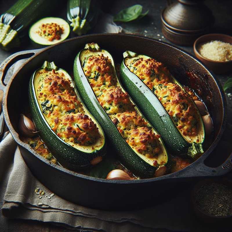 Zucchine ripiene al forno senza carne