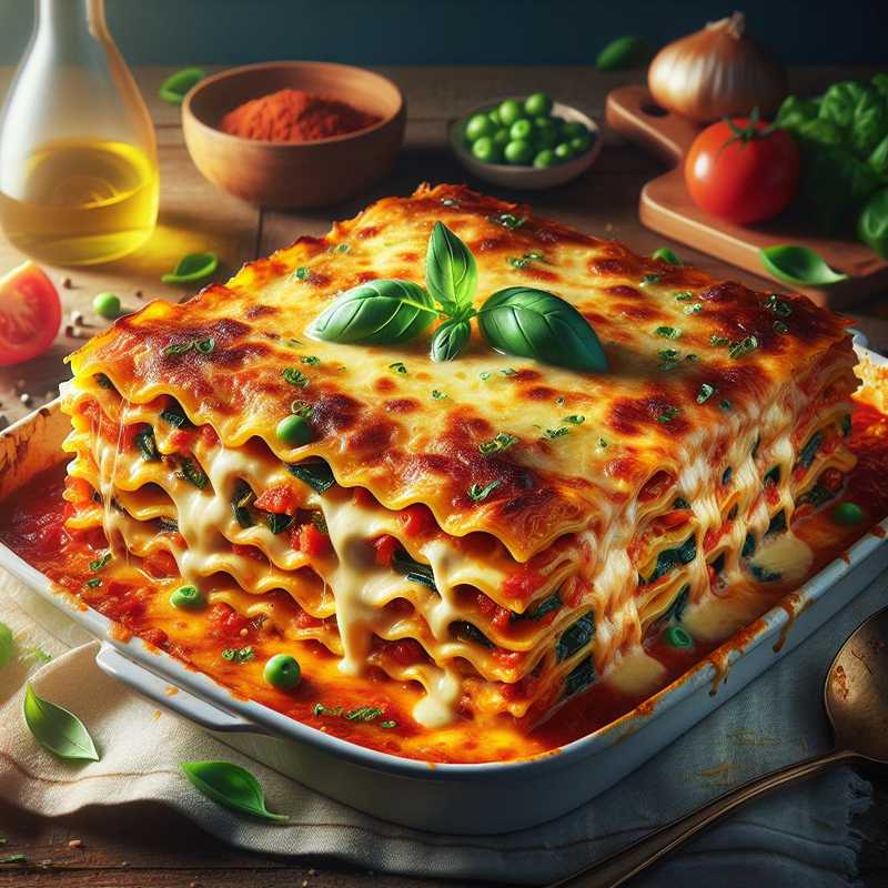 Pancarré Lasagna with Cheese and Vegetable Ragout