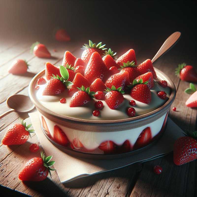 Whipped cream and strawberries sweet treat