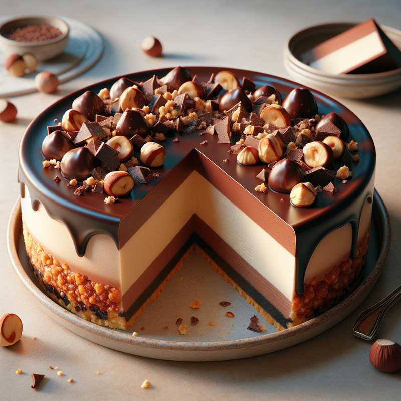 Cheesecake al cioccolato e nocciole