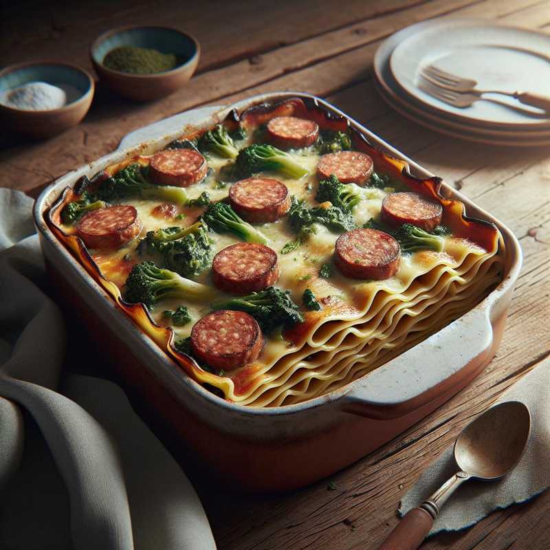 Lasagne cime di rapa e salsiccia