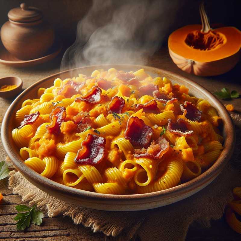 Pasta with Pumpkin Cream and Guanciale